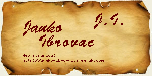 Janko Ibrovac vizit kartica